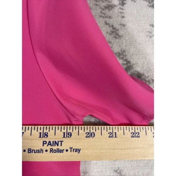 YVes Saint Clair Shirt Womens Size 8 Pink Button‎ Up Collared Summer Bright - Picture 4 of 10